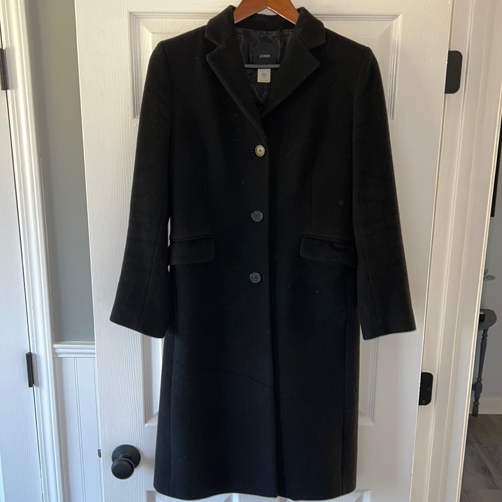 J. Crew black duster pea coat
